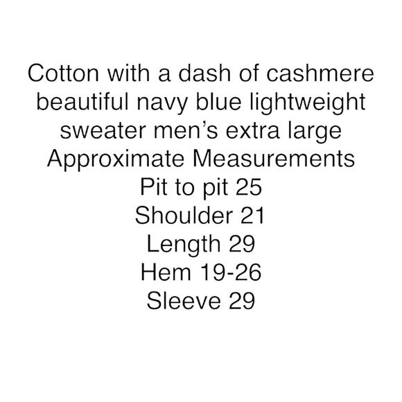 Wallin & Bros Mens Navy Blue Cotton Cashmere Lightweight Pullover Sweater Sz XL - Picture 5 of 11